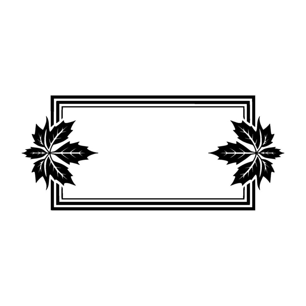 Elegant Minimalist Leafy Frame, Black and White vector