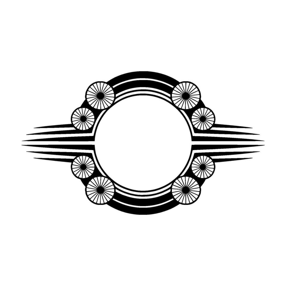 Art Deco Decorative Element with Circle Frame vector