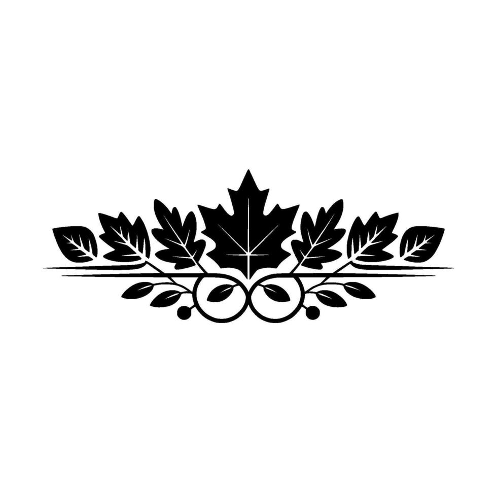 Elegant Black and White Leaf Crest vector
