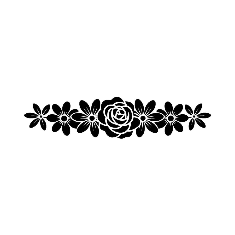 Floral Black and White Border vector