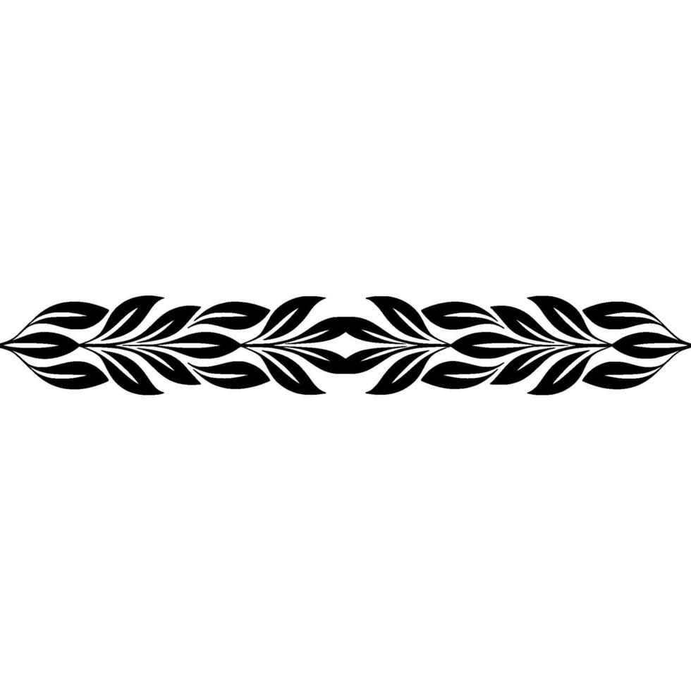 Elegant Black Floral Border on White, Minimalist, Leaves vector