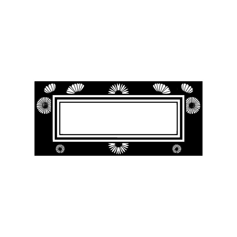 Floral Frame in Black White, Art Deco Style vector