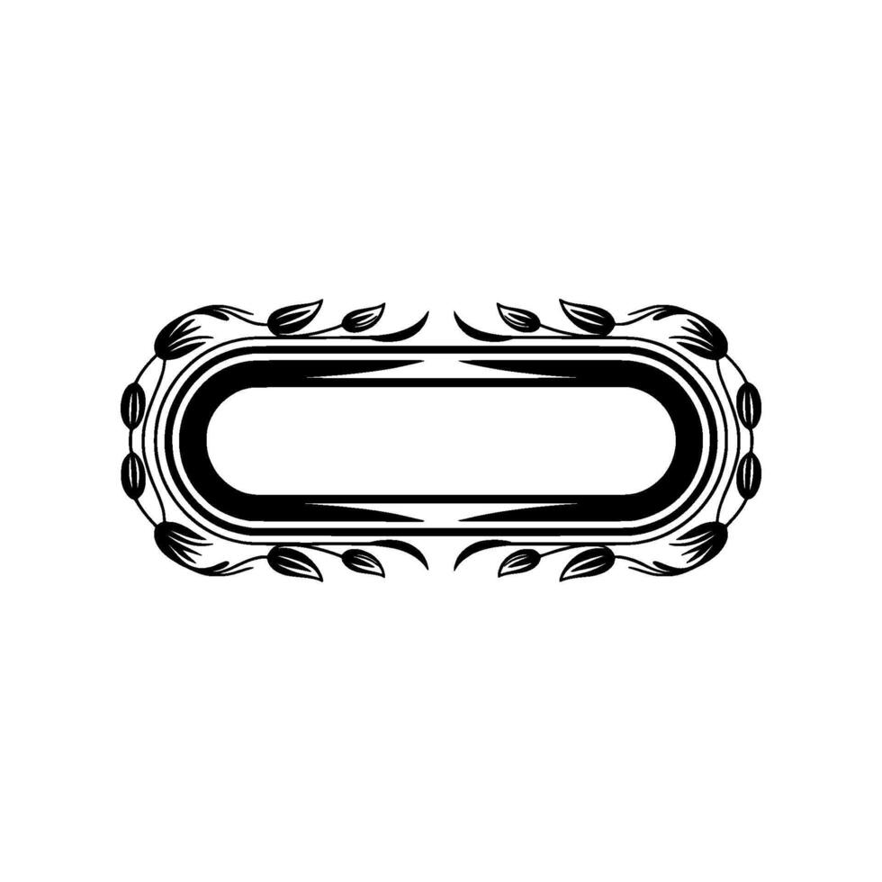 Elegant Floral Frame in Black and White - Decorative, Border vector