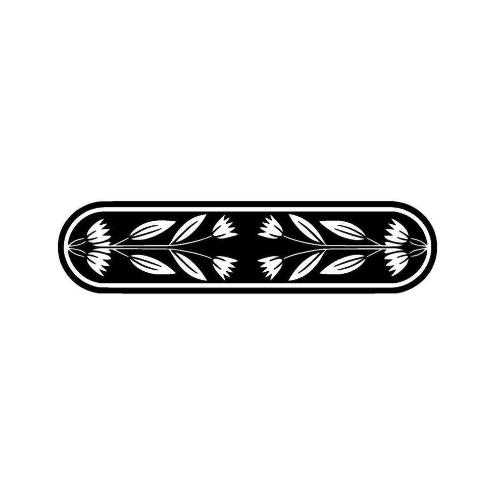 Elegant Floral Border in Black and White on Light Background, Minimalist vector