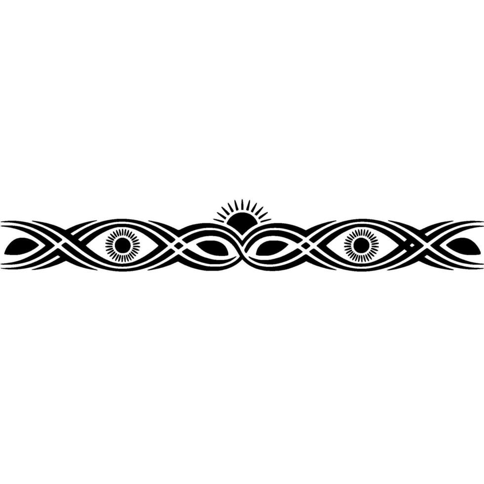 Tribal Ornament with Eyes and Sun, Geometric vector