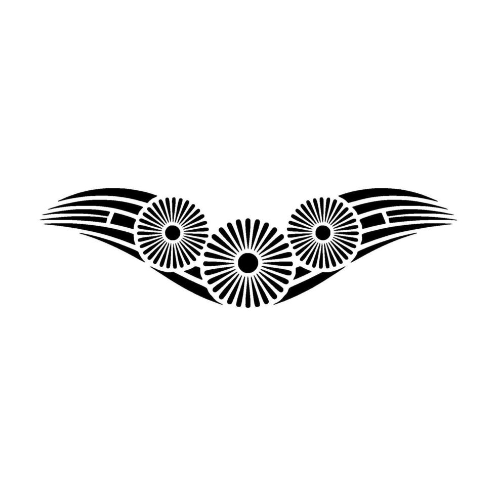 Minimalist Floral Ornament, Black White, Modern vector