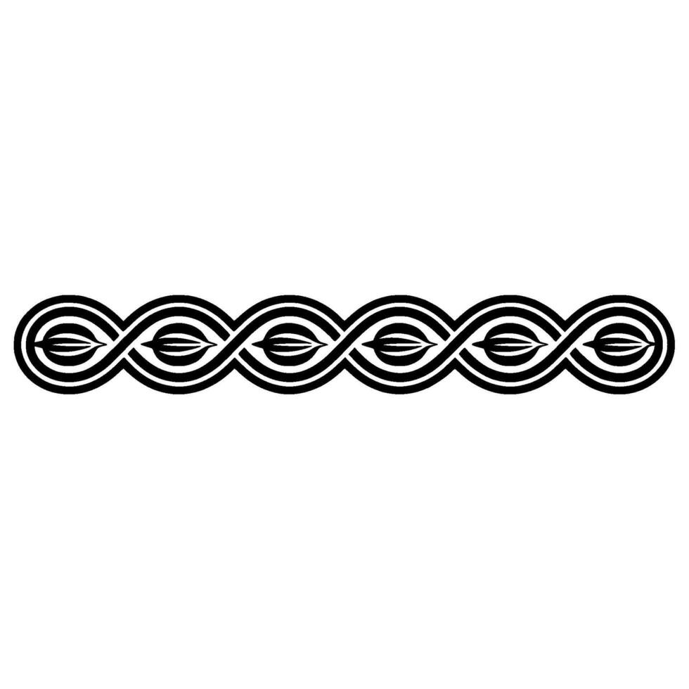 Minimalist Black and White Swirl Border Ornament vector