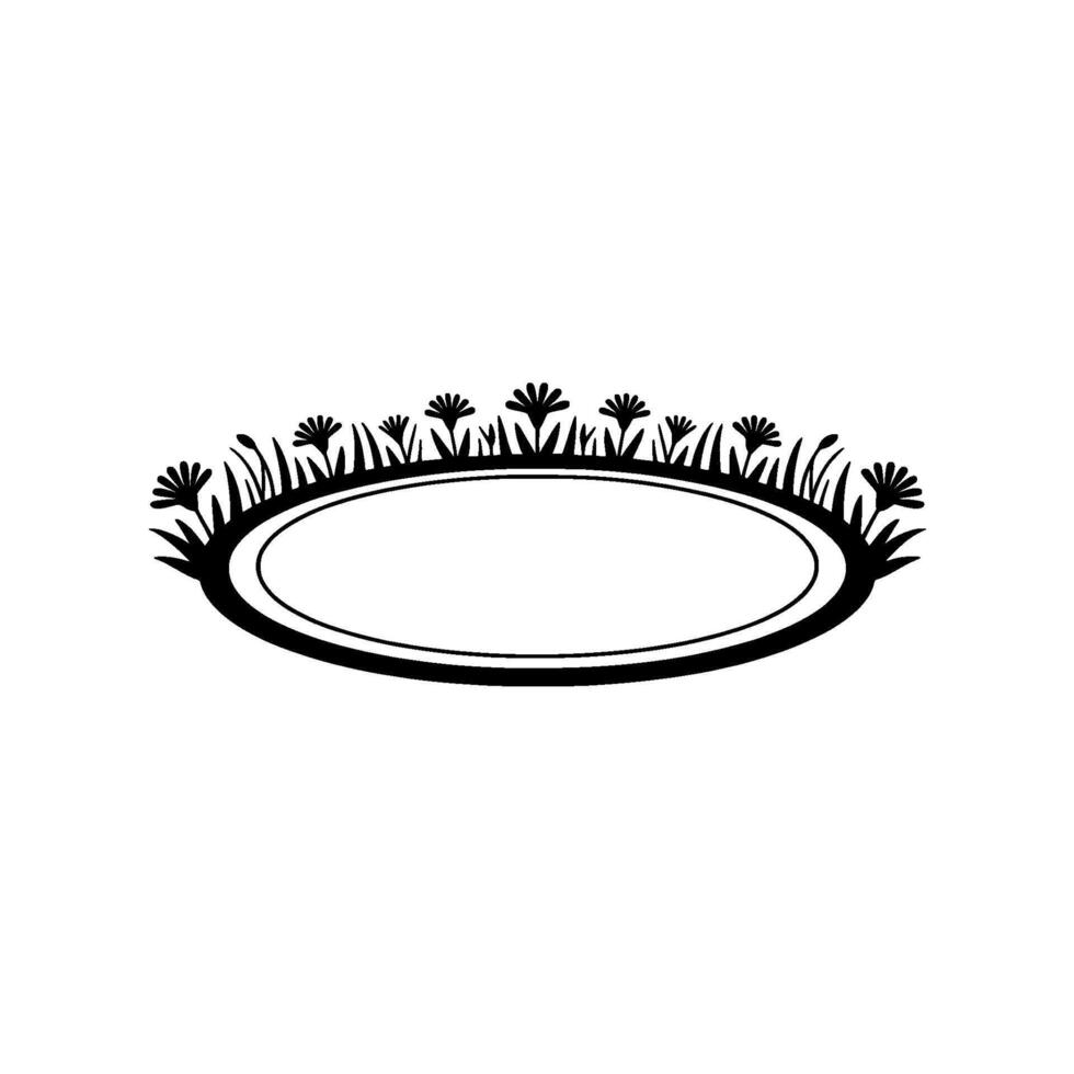 Minimalist Floral Oval Frame, Black White, Invitation Template vector