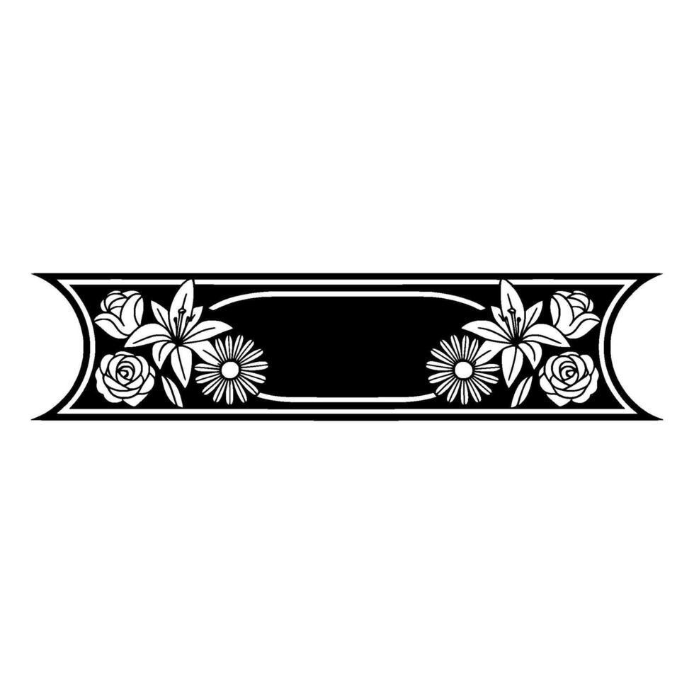 Floral Banner , Black White Ornamental Frame vector