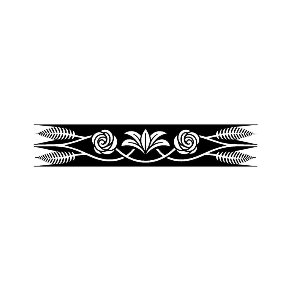 Elegant Floral Border Black White Ornamentation vector
