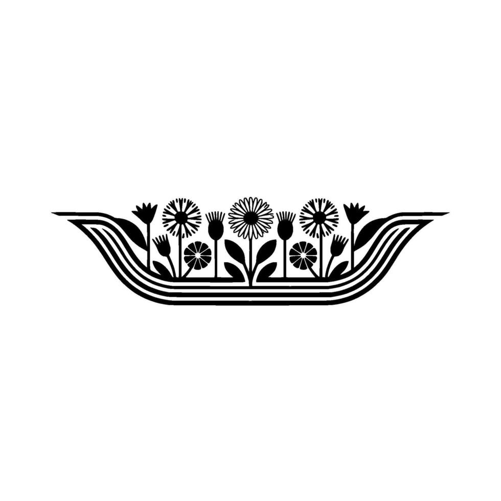 Minimalist Floral Arrangement Silhouette on White, Botanical vector