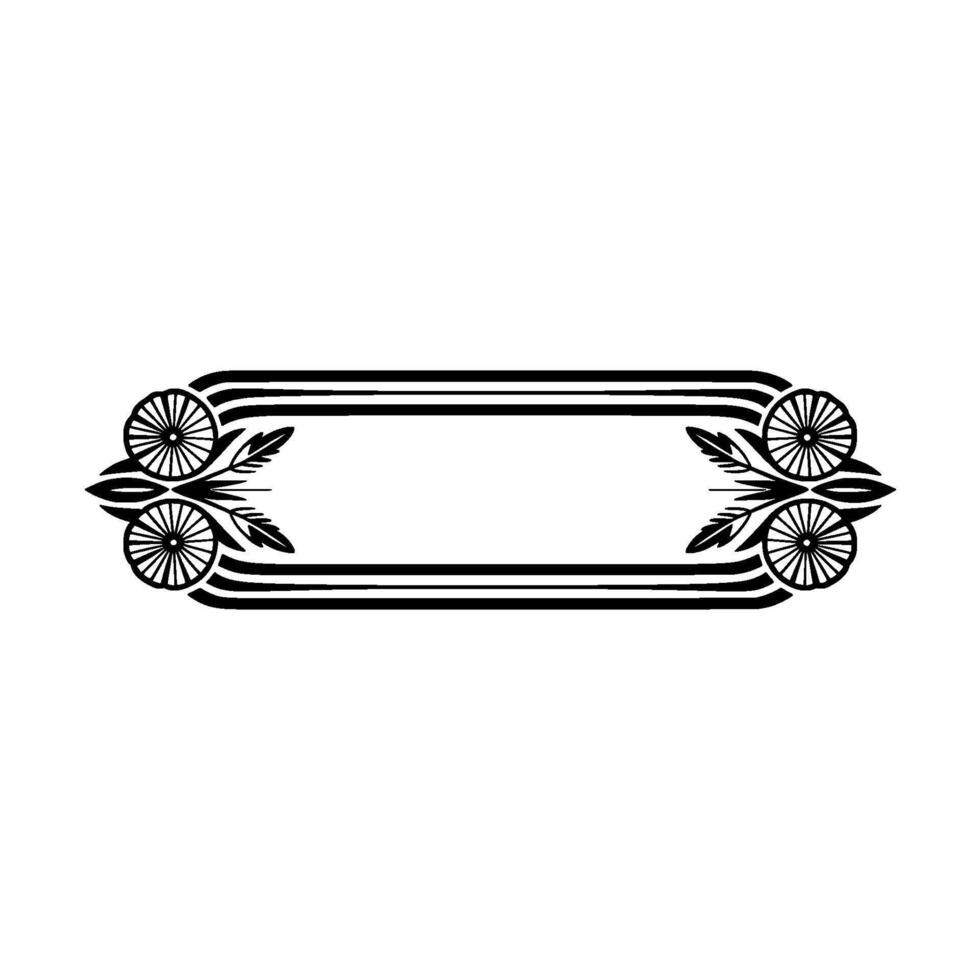 Elegant Black White Decorative Frame, Floral Elements vector