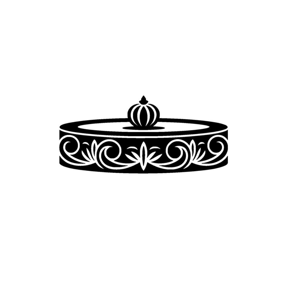 Intricate Fountain Ornament, Decorative Emblem, Elegant vector