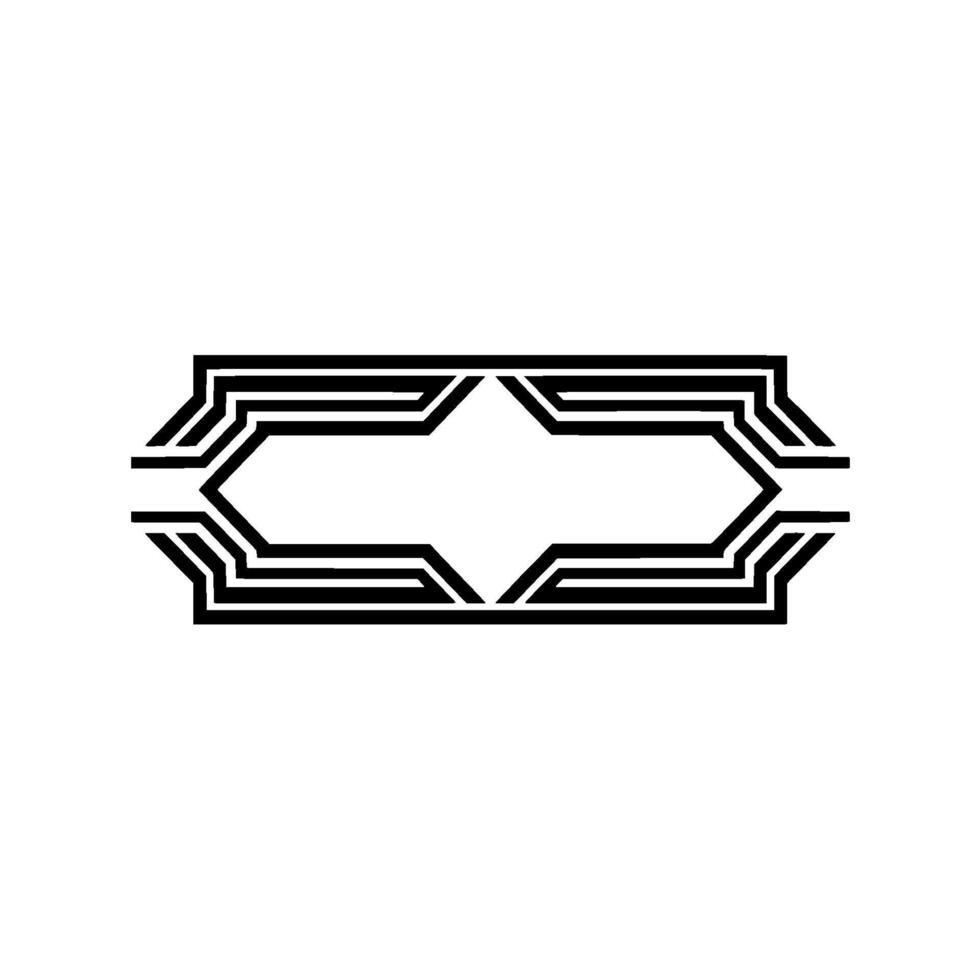 Geometric Deco Border, Minimalist , Elegant Outline, Symmetrical vector
