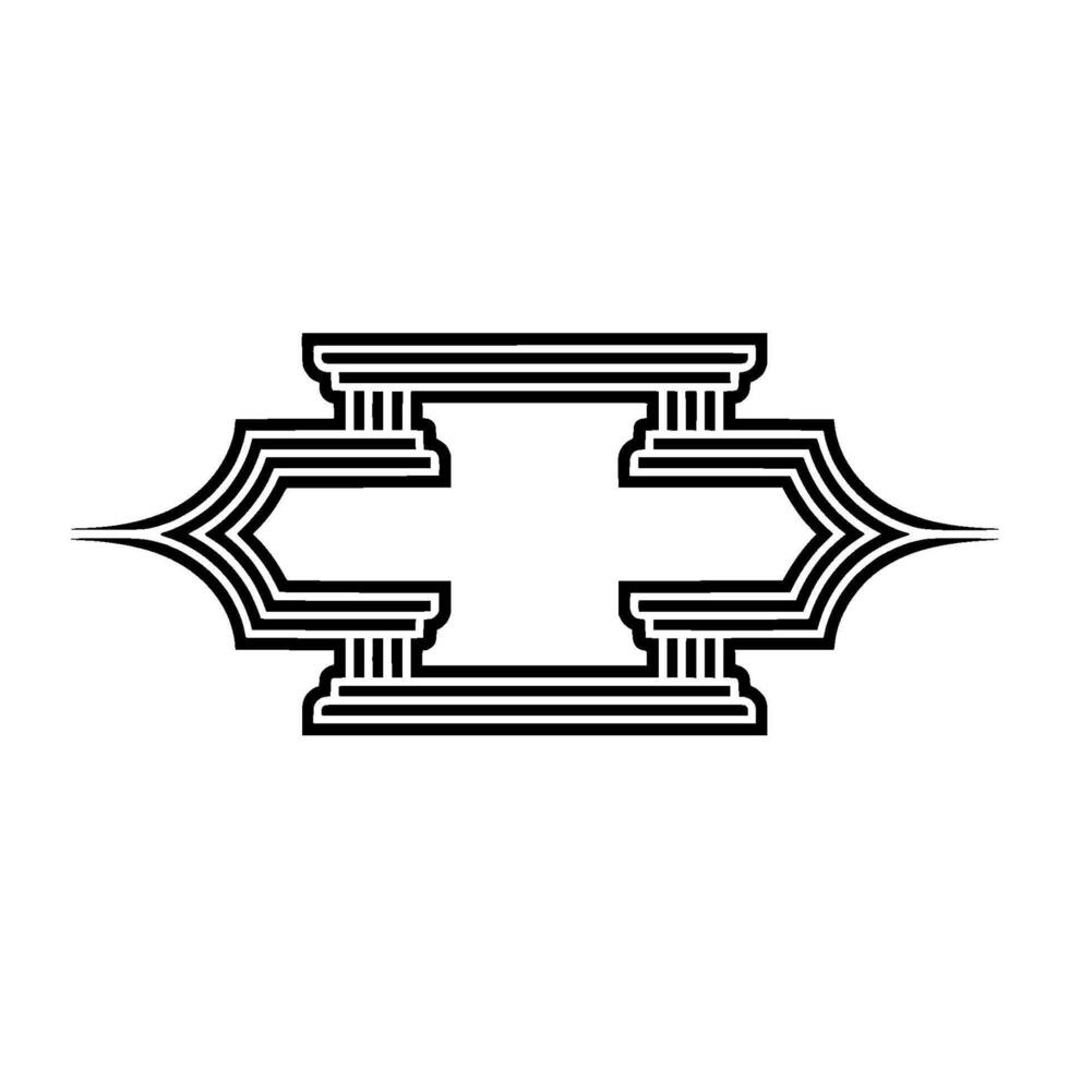 Art Deco Column Emblem, Elegant Geometric vector