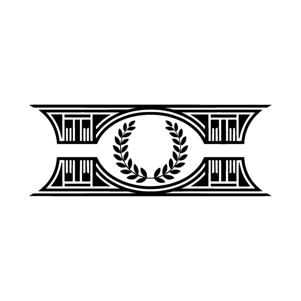 Art Deco Emblem Laurel Wreath Geometric vector