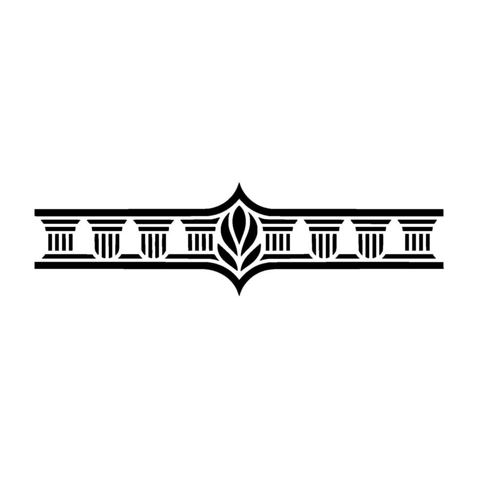 Art Deco Floral Border, Elegant Element, Decorative vector