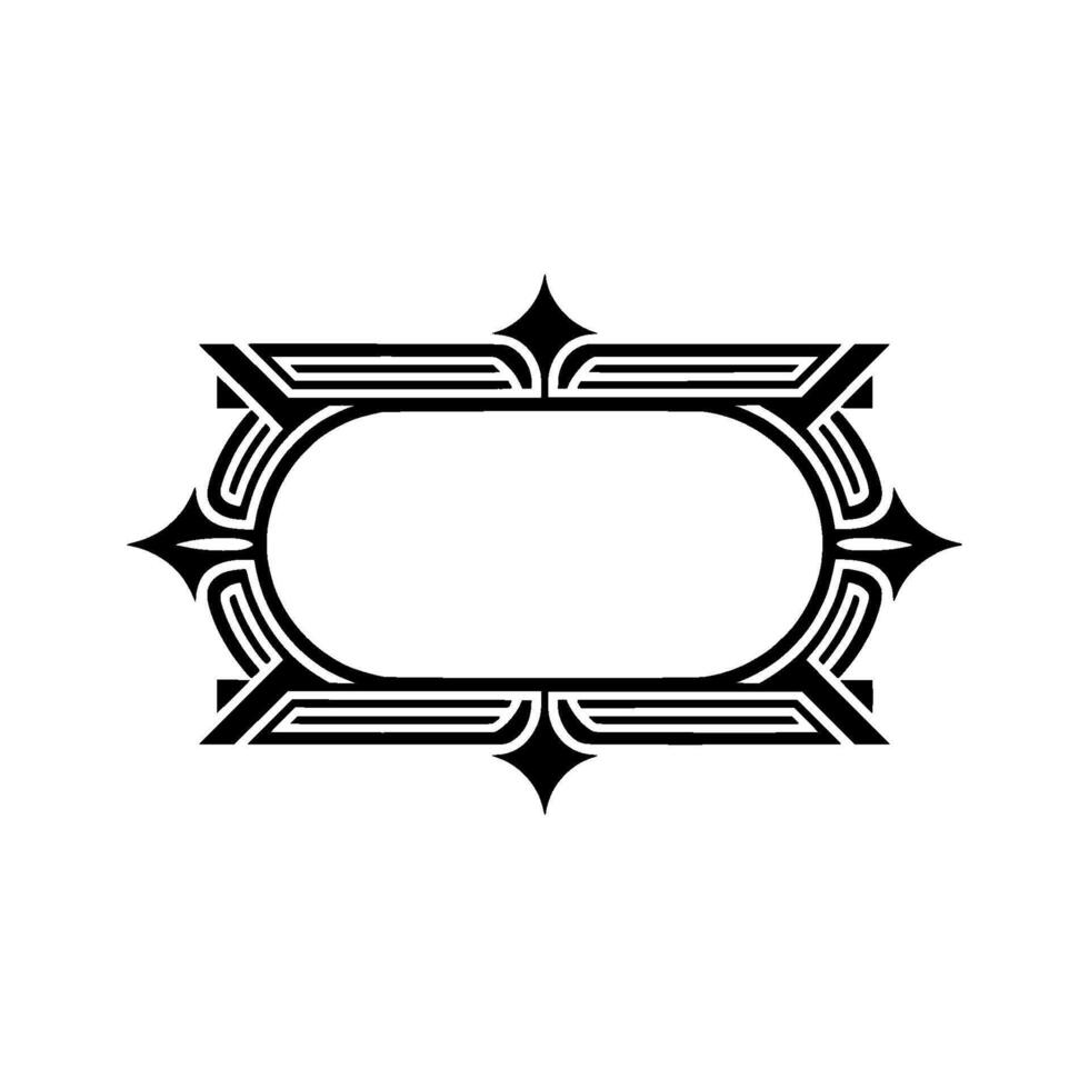 Art Deco Frame, Geometric Ornament, Vintage Elegance - Stylized vector