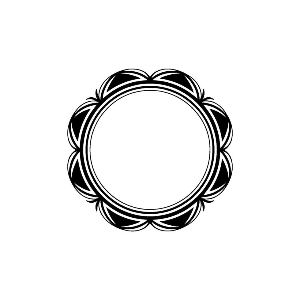 Intricate Ornamental Circle Frame, Vintage Style vector