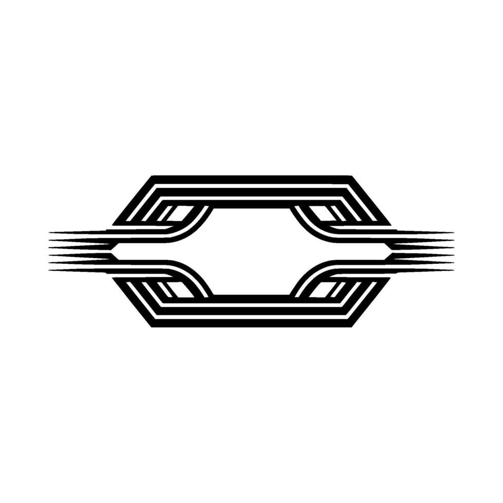 Geometric Deco Frame, Streamlined , Modern Abstract vector