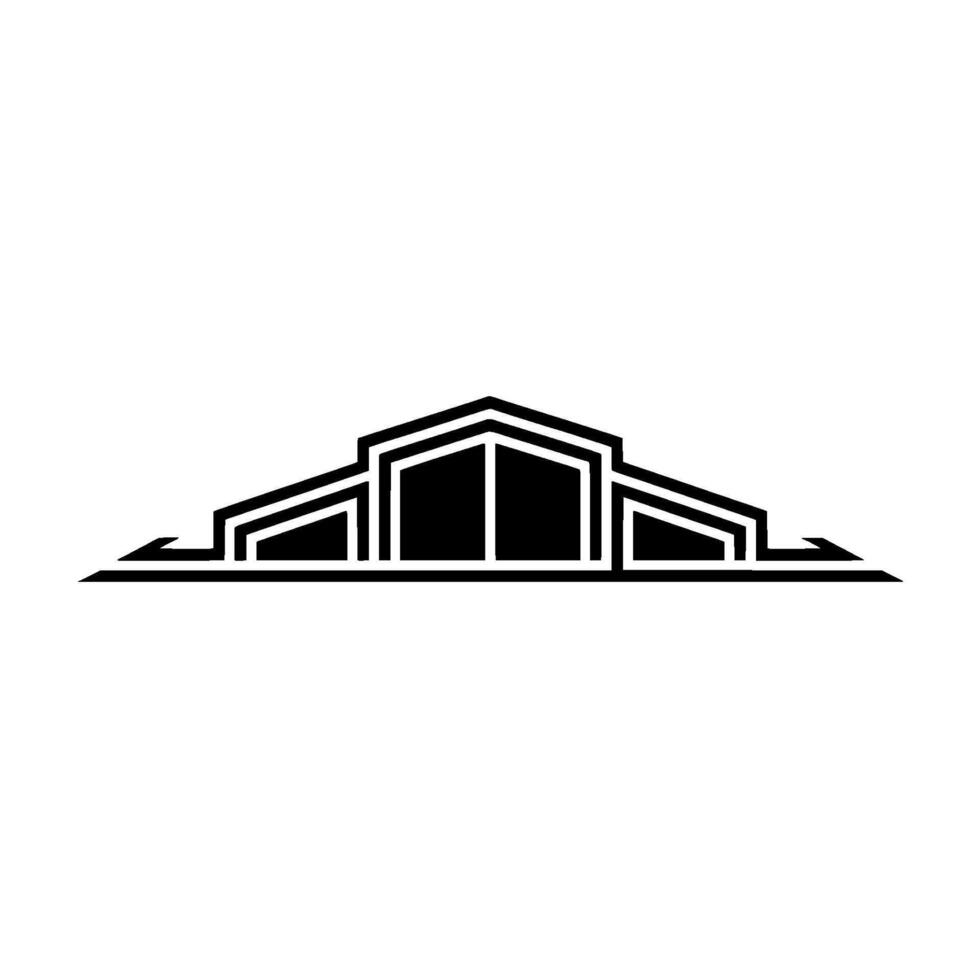 Geometric Warehouse Silhouette, Minimalist vector