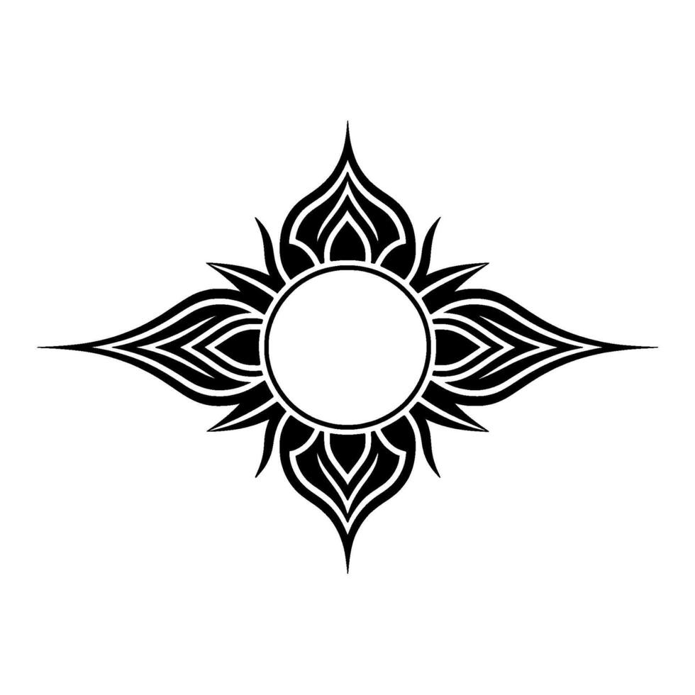 Intricate Tribal Starburst, Geometric , Black White vector