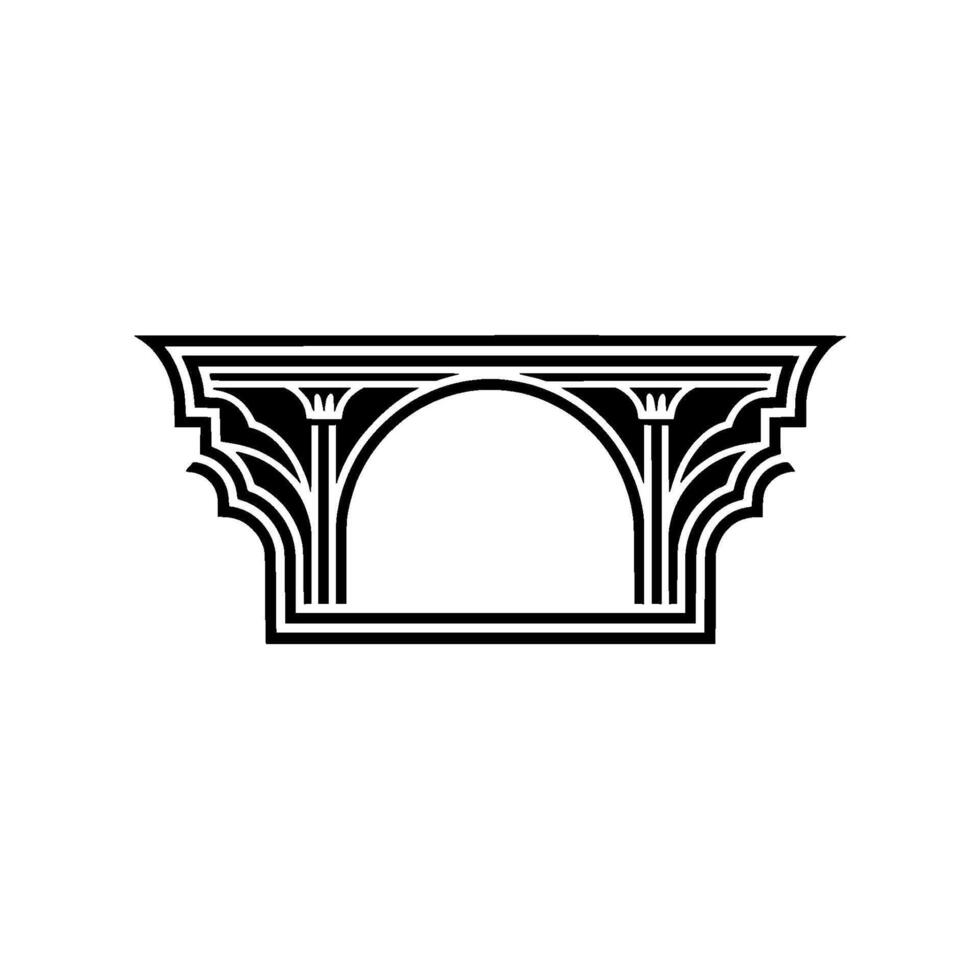 Art Deco Archway, Elegant Ornamentation, Vintage vector