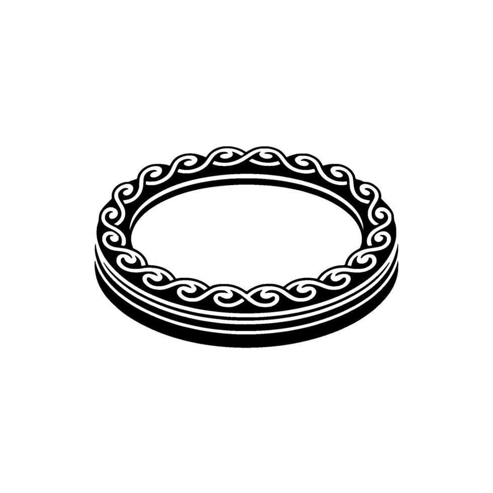 Elegant Oval Ornament, Intricate Celtic vector