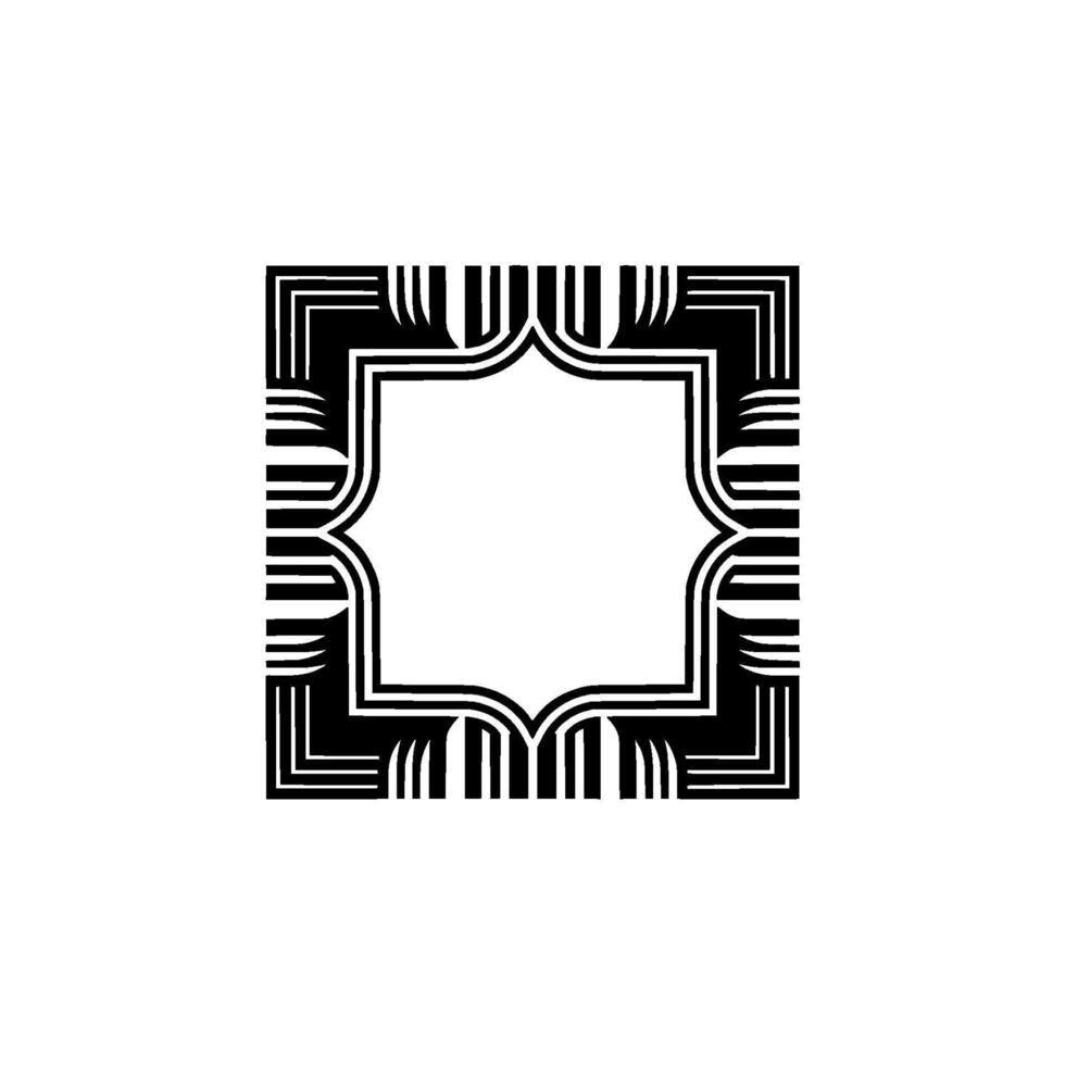 Geometric Deco Frame, Minimalist , Elegant Border, Whitespace vector