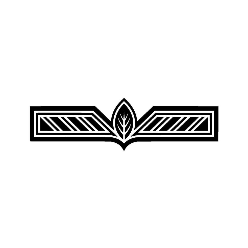 Geometric Leaf Crest - Vintage Element vector
