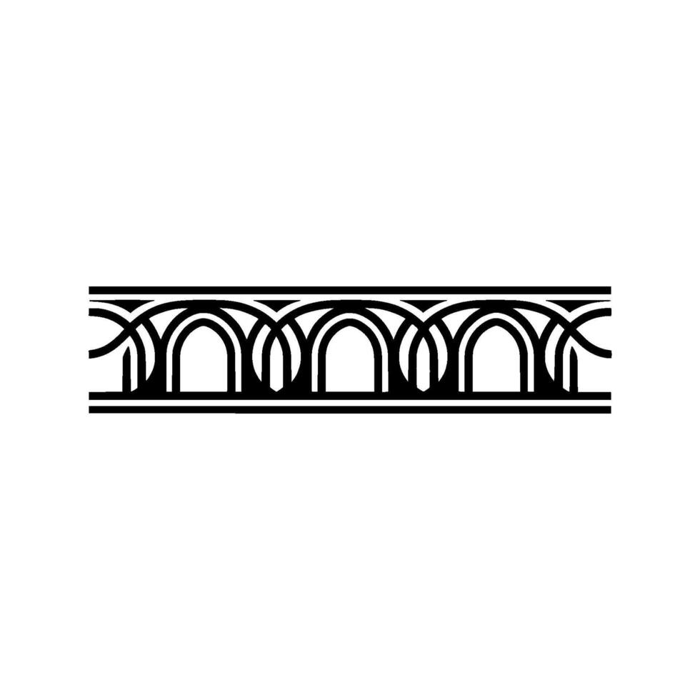 Art Deco Archway Border, Geometric Ornamentation - Linear vector