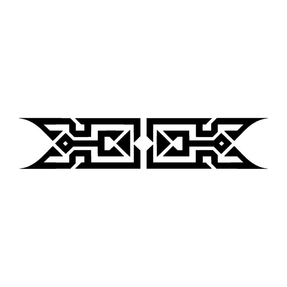 Intricate Tribal Border, Geometric , Black White, Pattern vector
