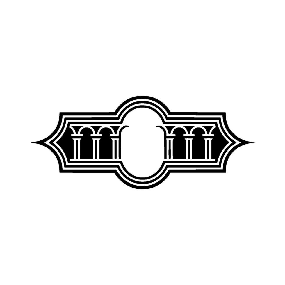 Art Deco Column Emblem, Elegant , Vintage Style vector