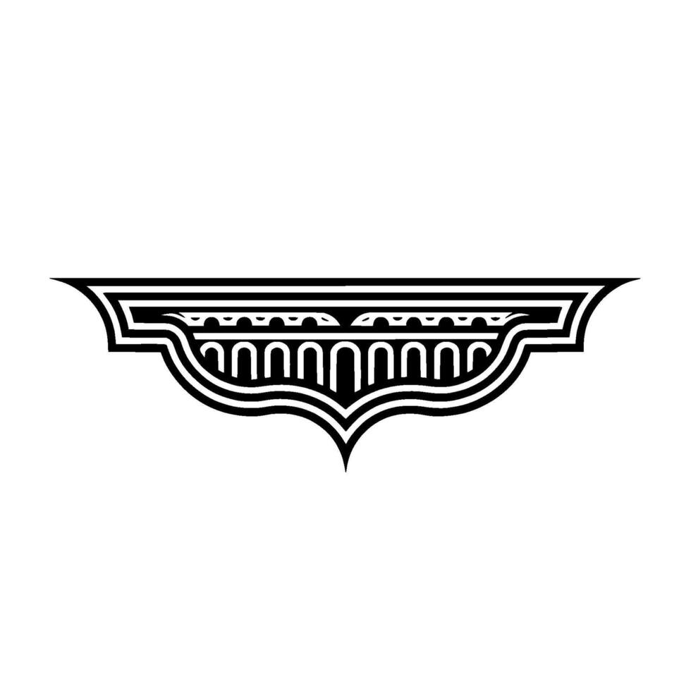 Art Deco Crest Geometric Ornamentation, Vintage Elegance, Retro vector