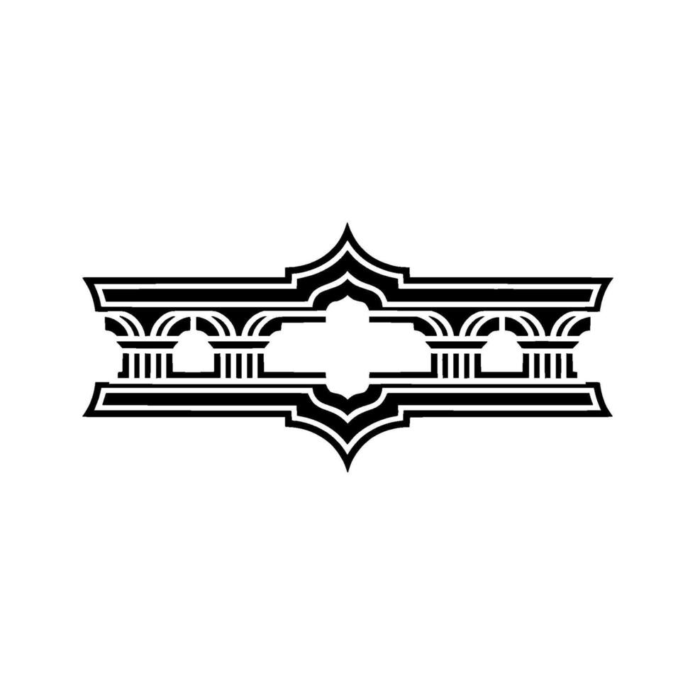 Art Deco Architectural Ornament, Geometric, Vintage vector