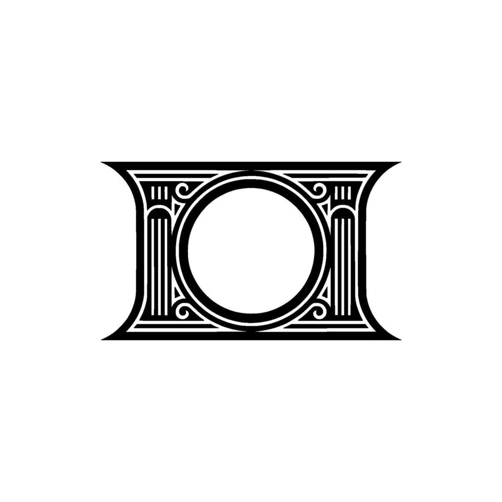 Ornate Letter K Emblem, Classical , Minimalist Style vector
