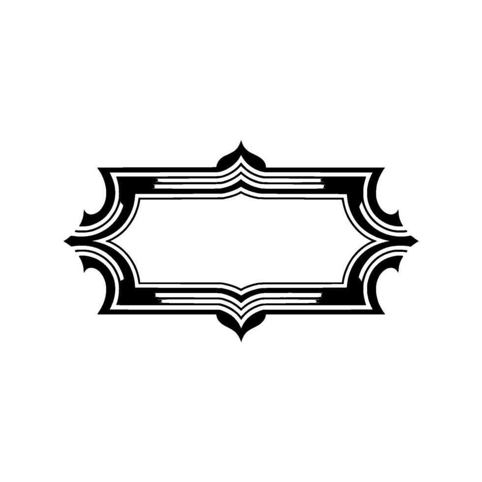 Geometric Deco Frame, Layered Black White vector