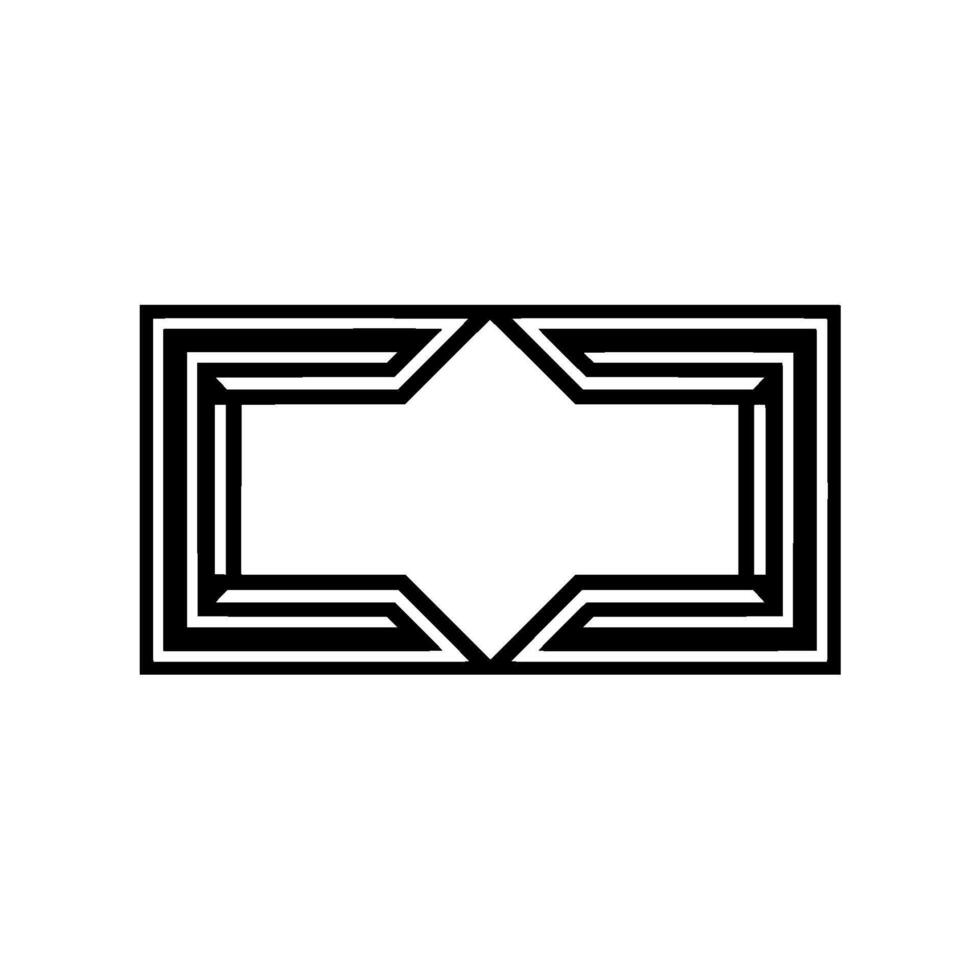 Geometric Deco Frame, Minimalist - Symmetry vector