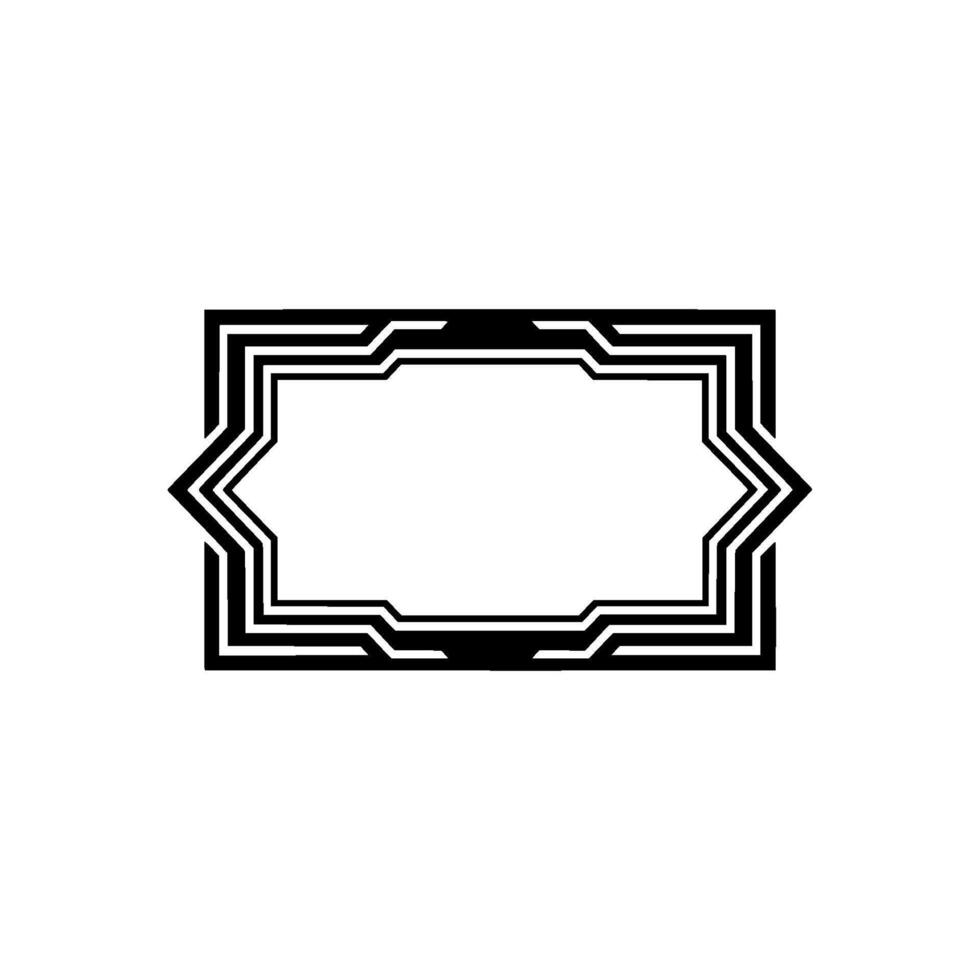 Geometric Deco Frame, Elegant Border, Minimalist, Template vector