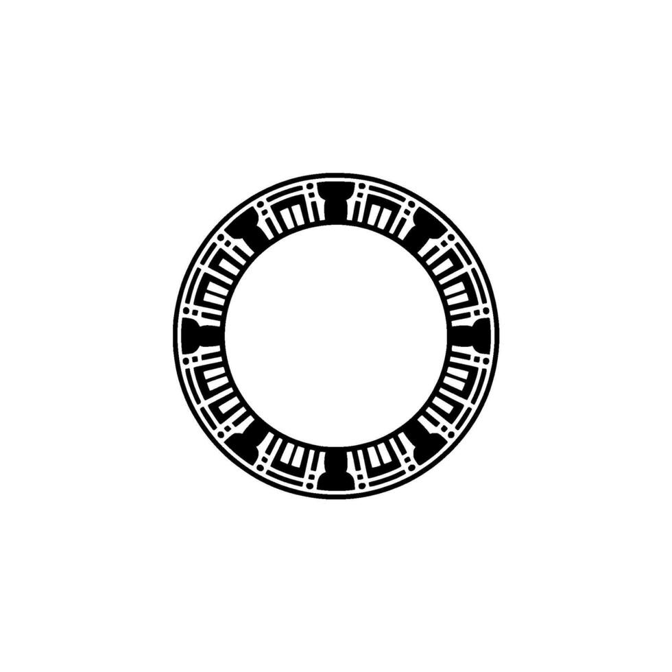 Geometric Tribal Circle, Minimalist , Ancient Motif, Pattern vector