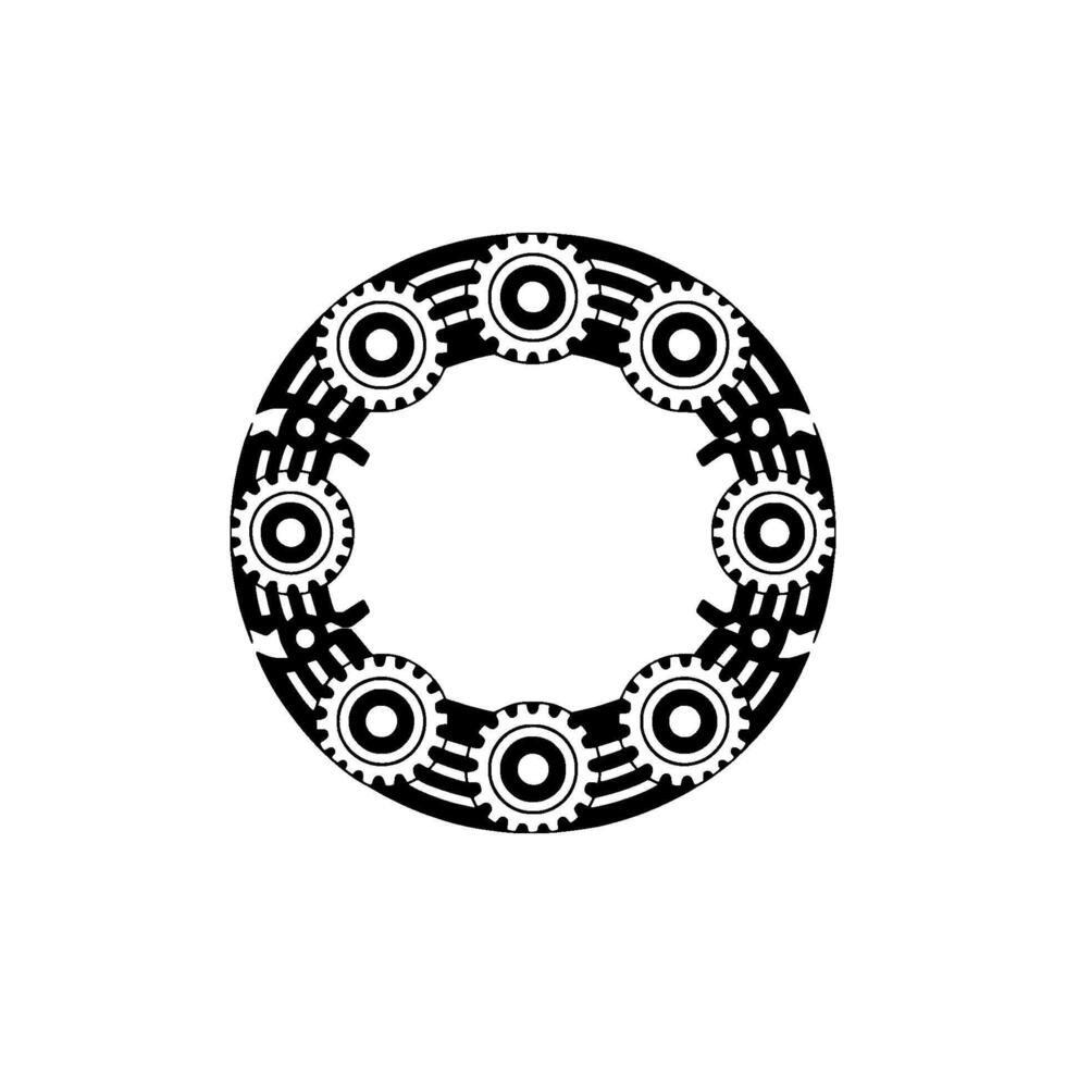 Circular Gear Motif, Industrial Abstraction, Minimalist vector
