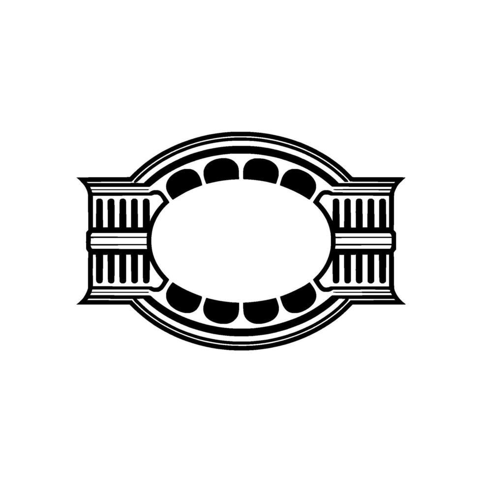 Art Deco Oval Emblem, Vintage , Elegant Border vector