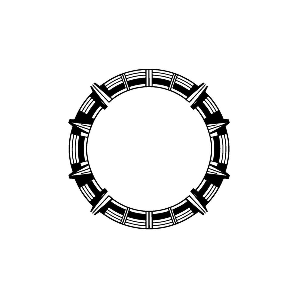 Geometric Circle, Art Deco Motif, Minimalist vector