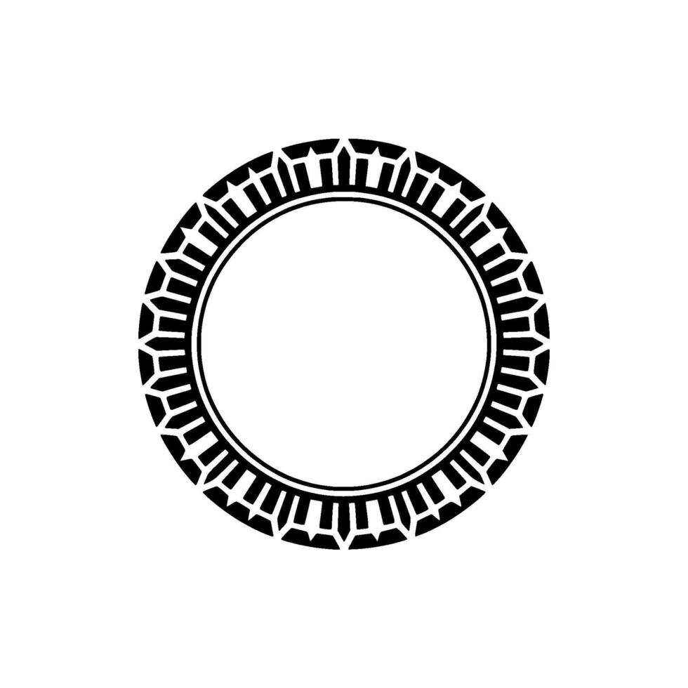 Geometric Circle Frame, Stylized Tribal Motif, Pattern vector