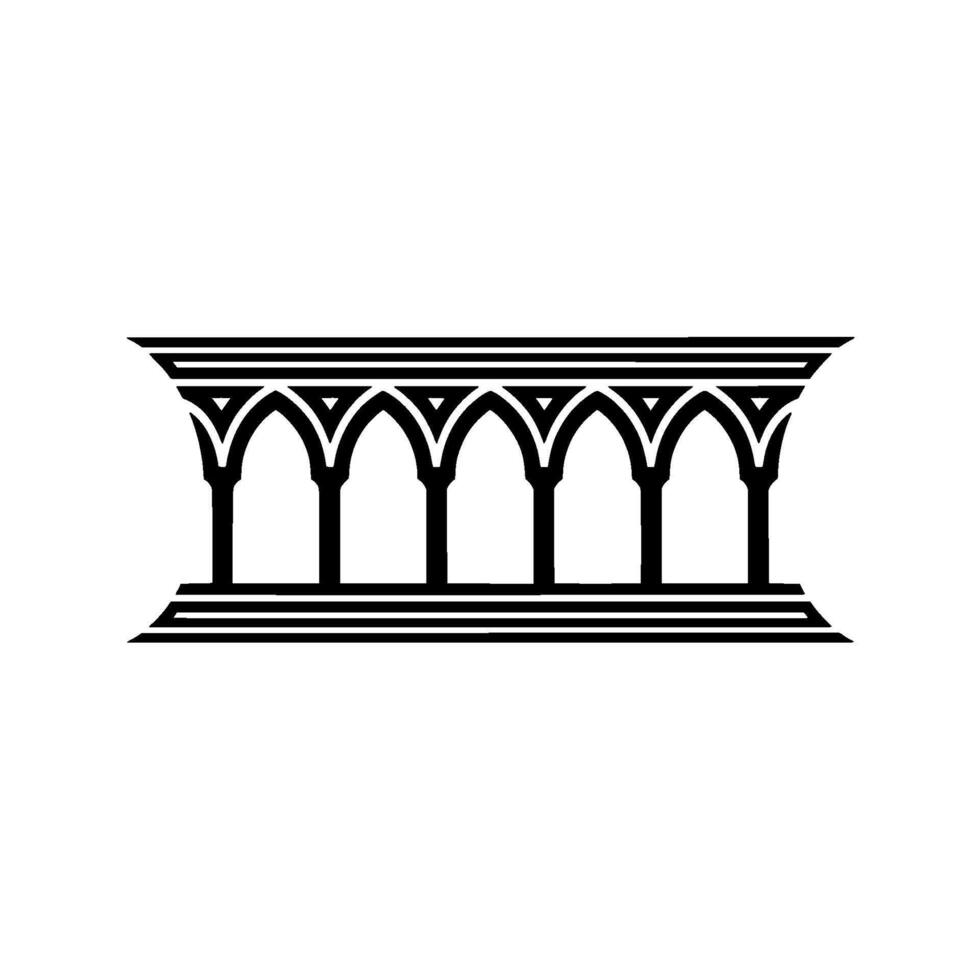 Gothic Archway, Minimalist , Architectural Emblem, Lineart vector