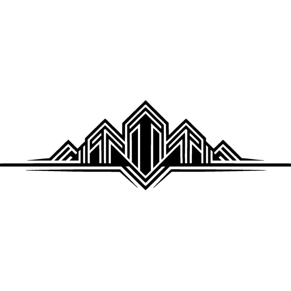 Geometric Cityscape, Art Deco Silhouette vector