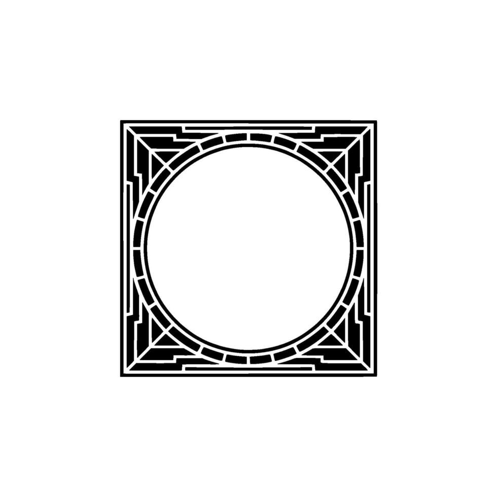 Geometric Deco Frame, Minimalist - Circle vector