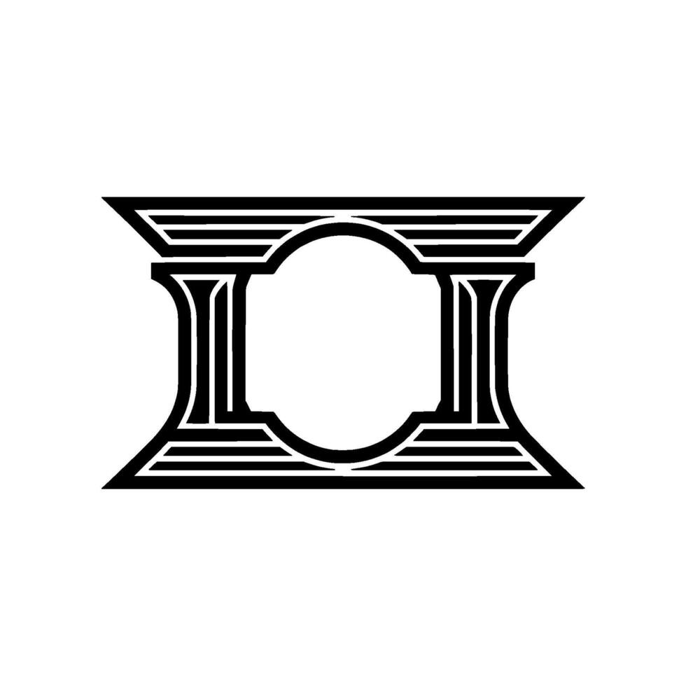 Geometric Roman Arch Emblem, Minimalist vector