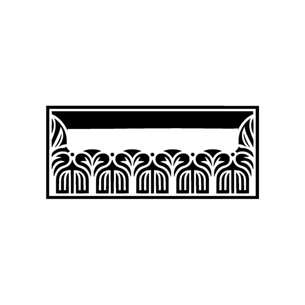 Geometric Art Deco Border, Subtle Gradients, Stylized Floral vector