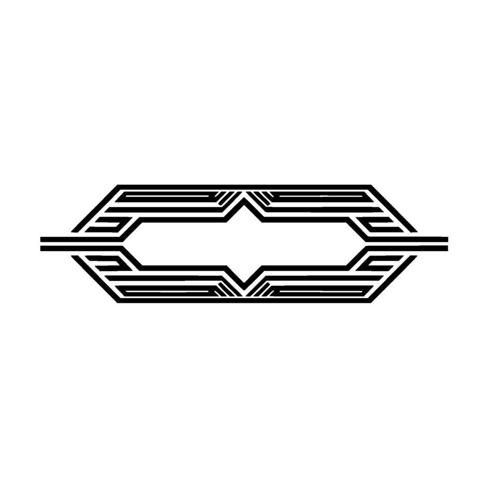 Geometric Deco Emblem, Elegant Outline, Modern Art Deco vector